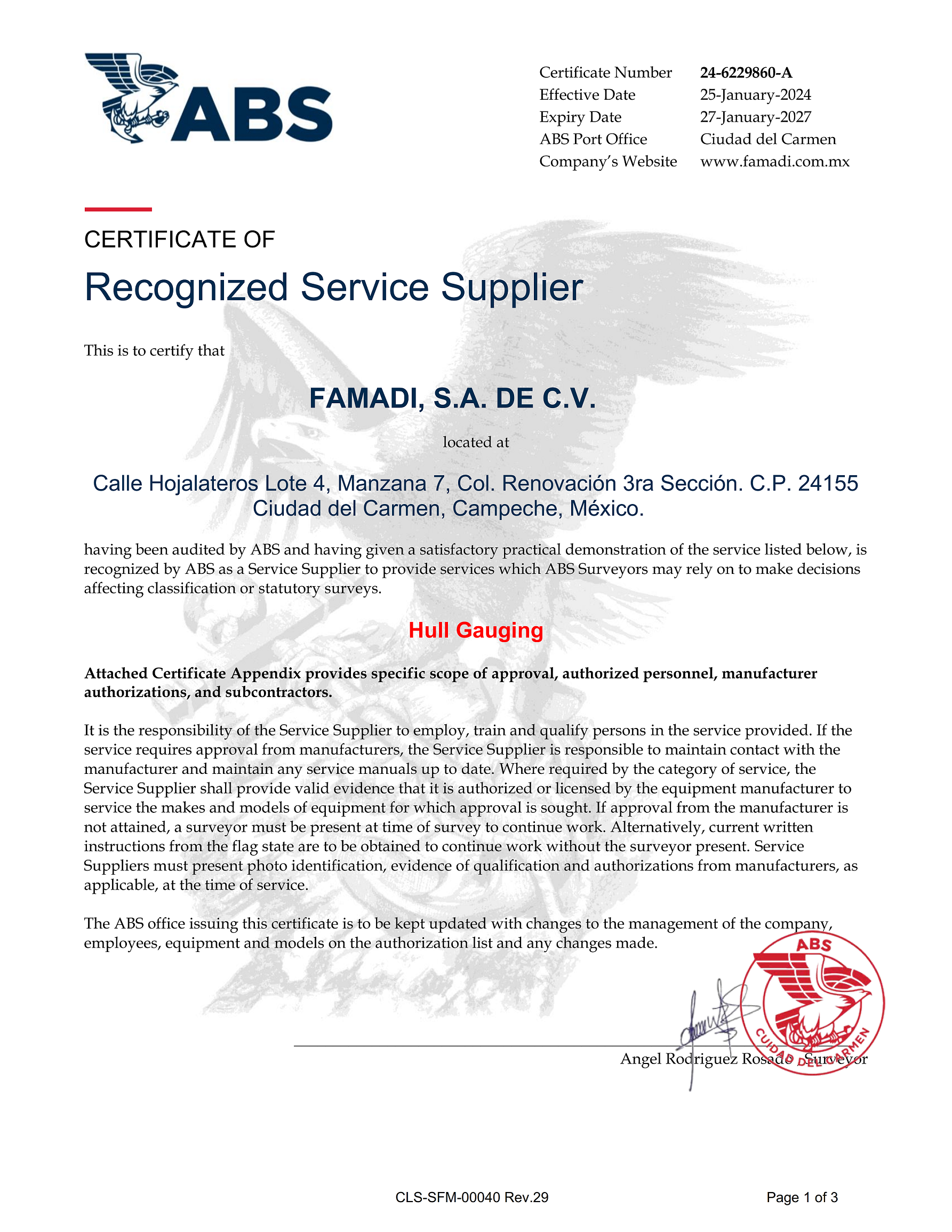 A B S : Hull Gauging